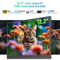 Moniteur portable SIBOLAN 12,2 pouces 2K HD IPS avec support VESA, double haut-parleurs intégrés, écran professionnel noir, USB Type-C 60Hz