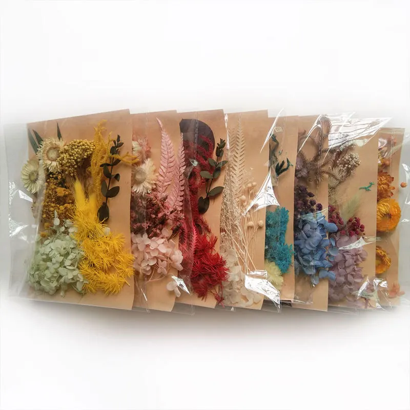 ZS006 Boho Mini Mixed Natural Scented Real Dried Flowers And Plants Bag Package Nail Candles Resin Silica Gel Mold