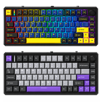 Keyboard Mekanik Jinms F75 Tri Mode 75% Gasket Hot Swappable Knob RGB Backlit Nirkabel 2.4GHz Berkabel Kustom Gaming