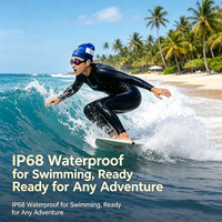 Écouteurs TWS étanches IPX8 pour la natation, écouteurs à conduction osseuse à oreille ouverte avec mode MP3 et mémoire 32 Go