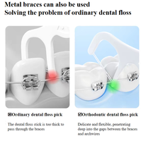 OEM Ortho Flosser Dentaire Soins Bucco-dentaires Bâton Menthe Noix de Coco Dents Cure-dents Fil Orthodontique Pics