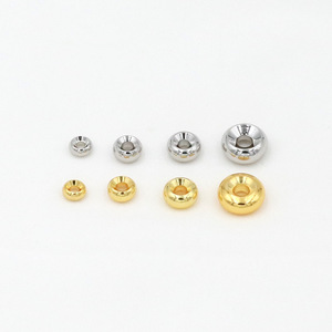 Cuentas de rueda de oro genuino de 18K que preservan el color, cuentas de neumático chapadas en oro de cobre puro (paquete de 14), cuentas espaciadoras para pulseras DIY, hilo - Product Image 2