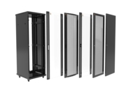 Armoire de serveur 22U en acier laminé à froid sur mesure, protection IP20, coffret réseau 19 pouces pour centre de données, verre trempé en stock