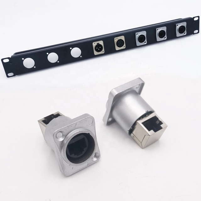 LED Screen RJ45 Cat6 Panel Mount Coupler USB Pass Through Connector