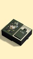 Boîte rigide en velours de luxe personnalisée pour l'emballage de rouge à lèvres, de parfum et d'huiles essentielles avec des matériaux recyclés et du papier couché cosmétique