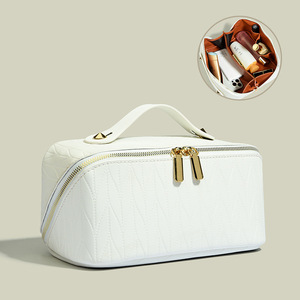 Trousse de Maquillage de Voyage - Grande Trousse de Cosmétiques en PU avec Double Fermeture Éclair et Doublure Anti-Déchirure pour <span class=keywords><strong>Femme</strong></span> - Product Image 3