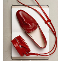 Cuir de vachette italien fait main rétro plat femmes Designer chaussures en cuir décontractées chaussures ventre plat