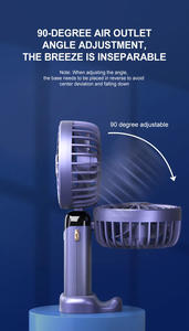 Ventilateur portable USB rechargeable à suspendre au cou, mini ventilateur de poche avec lumière, 5 vitesses, écran d'affichage, support de téléphone pliable, pour extérieur et hôtel - Product Image 4