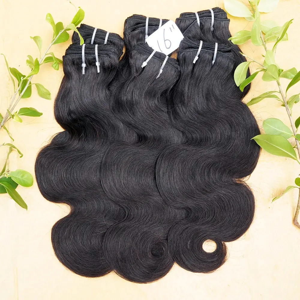 Groothandel Indian Hair Extension,Virgin Cuticle Uitgelijnd Indian Menselijk Haar, Ruwe Indische Tempel Haar Bundel Uit India Vendor