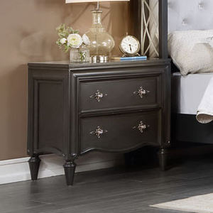 Juego de Muebles de Dormitorio con Cama Tapizada, Cómoda, Mesita de Noche y Cajonera con Detalles Metálicos - Product Image 2