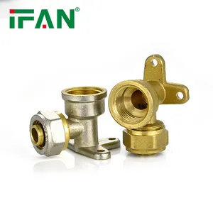 IFAN Copper Pipe Tube Ferrule Type Copper Joint Fittings Floor Heating Tube Solar Tube Equal Tee Brass Compression Fitting