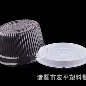 Boîte alimentaire ronde Kohei 16x9cm, hermétique, transparente, en plastique, pour gâteaux, sushis, pâtisseries - Product Image 2