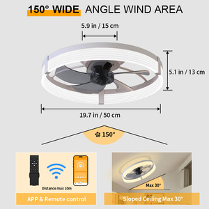 พัดลมเพดาน LED ดีไซน์ทันสมัย พร้อมรีโมทคอนโทรล ปรับความสว่างได้ มอเตอร์แบบ DC ตัวเครื่องโลหะบางเฉียบ เหมาะสำหรับบ้าน ห้องนอน ห้องนั่งเล่น - Product Image 4