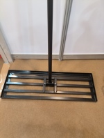 Râteau à gazon à roulettes en acier renforcé avec 0 dents, outil de nivellement pour jardinage DIY, support OEM