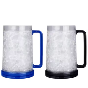 Bar Hogar Hotel Restaurante Fiesta de bodas 16 oz Gel de plástico de doble pared Frosty Congelador Cerveza de hielo Jugo Taza de agua - Product Image 1