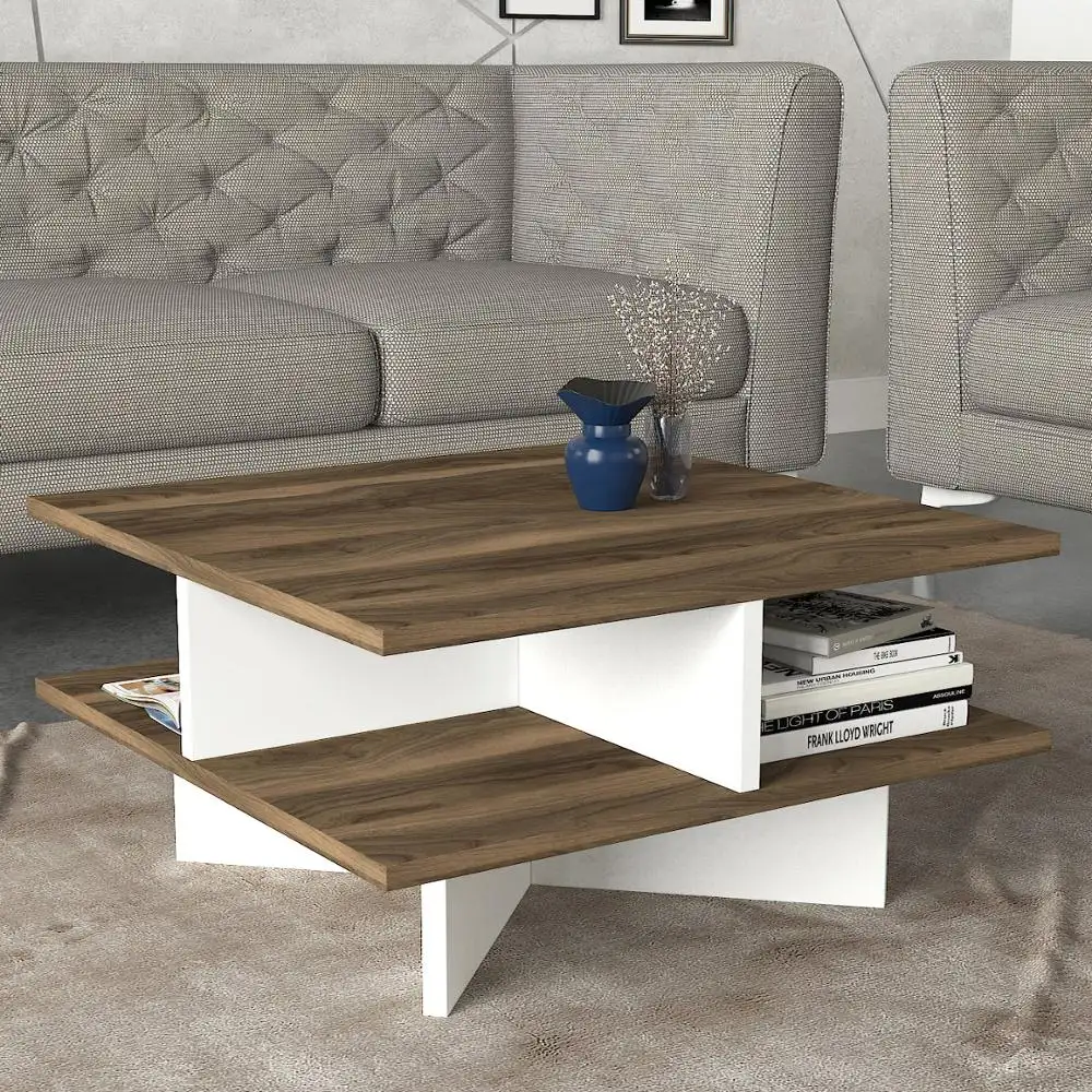 Hamton dekorative hochwertige Holz Luxus Couch tisch Design weiß Walnuss Wohnzimmer Couch tisch