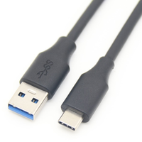 Câble personnalisé haute vitesse 3A, charge rapide USB 3.0 Type-C, câble de charge de données avec gaine en PVC pour microphone et moniteur
