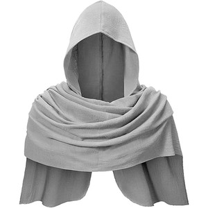Châle à capuche médiéval de pointe, noir, unisexe, pour adulte, costume de scène, tenue de cosplay - Product Image 4