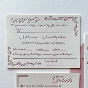 Элегантные пригласительные на свадьбу из текстурированной бумаги с тиснением и конвертами для торжеств, банкетов и свадебных церемоний. - Product Image 5