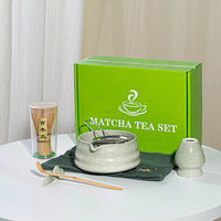 Ensemble de thé matcha de style japonais, 7 pièces, bol à matcha en céramique, bec verseur, support à cent branches, fouet à matcha, coffret cadeau pour cérémonie du thé