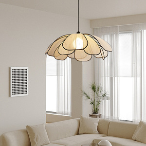 Suspension en tissu nordique Style japonais Wabi Sabi Design en forme de fleur Home Bar Restaurant Lustres à manger pour maisons - Product Image 5