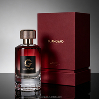 Vente en gros de flacons de parfum de luxe de 100 ml, style tendance, autocollants personnalisés pour flacons de parfum en verre cylindriques avec boîte personnalisée