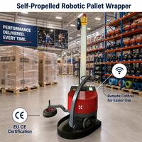 Enrouleur de palettes robotisé entièrement automatique HETAI, machine d'emballage extensible autopropulsée avec système de contrôle IOT et PLC