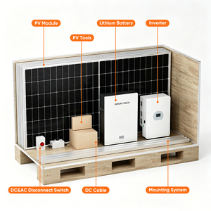 Sistema de Energía Solar Fotovoltaica Híbrido Todo en Uno de 5kw a 20kw con Controlador MPPT, Kit Completo con <span class=keywords><strong>Inversor</strong></span> para Uso Doméstico - Product Image 3
