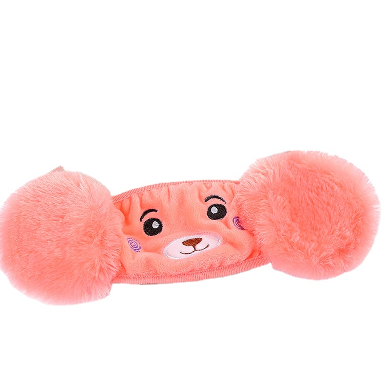 Детская маска для лица с пушистыми ушами, милые зимние теплые уютные розовые синие наушники