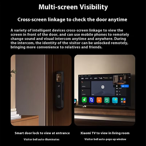 Xiaomi ล็อกประตูอัจฉริยะ4Pro หน้าจอใหญ่ช่องมองลายนิ้วมือรหัสผ่านใบหน้าปาล์มจดจำหลอดเลือดดำ XMZNMST01ZY Android <span class=keywords><strong>WIFI</strong></span> - Product Image 5