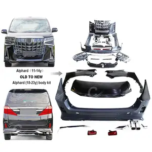 Alphard Old to New Body Kit Untuk Toyota Alphard 2011-2014 Upgrade ke Alphard 2018-2023 suku cadang bodi Bumper mobil