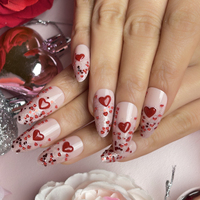 24 Faux Ongles de Saint-Valentin à Coller, Vente en Gros de Faux Ongles Artificiels de Haute Qualité pour Femmes