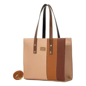 Bolso Tote Casual para Mujer Fana Ariana M3709, Color Oro Rosa, Correa Única, Cierre Abierto, Bolso de Mano para Fiesta, Microfibra, Cuero Sintético - Product Image 3