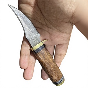 Handcrafted Industrial Grade Damascus Steel Fixed Blade Hunter/Camping <b>Knife</b> Wood <b>Handle</b> Drop Point Straight Edge 58-60HRC 20 cm - Product Image 2