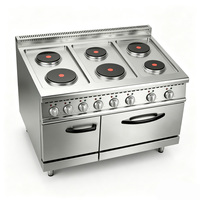 Cuisinière électrique commerciale haute performance avec 6 brûleurs ronds et four de grande capacité, équipement de restauration