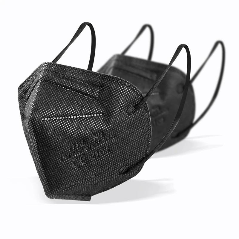 Black KN95 Face Mask Folding Earloop Medical Masks Mascarillas Disposable Kn95 Face Mask Black