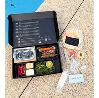 Boîte à barbecue arabe unique en papier pour emporter, avec grilles intégrées, compartiment à charbon de bois, brochettes, kebab, rôtis, emballage bento