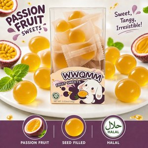 ขนมขบเคี้ยวแสนอร่อย WWQMM น้ำผลไม้แท้ 100% ไร้ไขมัน เยลลี่เหนียวนุ่ม รสสตรอว์เบอร์รี องุ่น มะม่วง พีช รวมรสชาติ ขนมเยลลี่แบบเป็นแพ็ค - Product Image 1