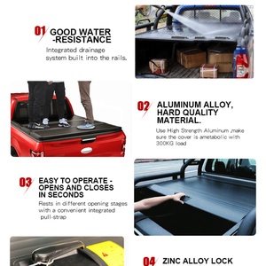 ฝาครอบกระบะท้ายแบบพับเก็บได้ ทำจากอลูมิเนียมอัลลอยด์ กันน้ำ พร้อมระบบล็อค สำหรับรถกระบะโตโยต้า รีโว่ - Product Image 2