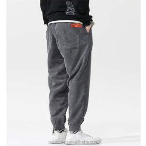 กางเกงวอร์มผ้าลูกฟูกสำหรับผู้ชาย,กางเกงแฟชั่นผ้าฝ้ายน้ำหนักมากแบบสตรีทสำหรับผู้ชาย - Product Image 3