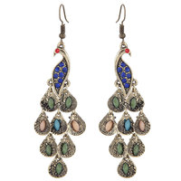 2025 anting-anting berlian imitasi besar wanita anting-anting kancing merak rumbai berlian alami berkilau mode kristal