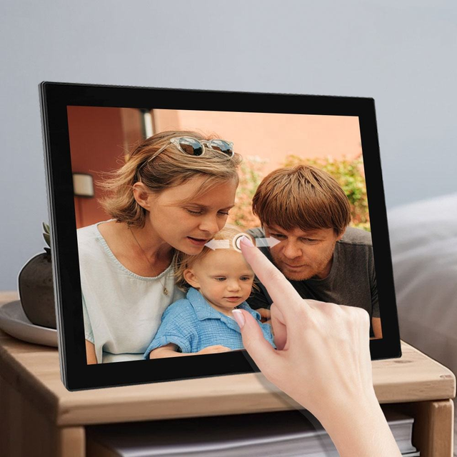15 Inch WiFi Digital Photo Frame Cloud Storage Electronic Picture Frame with Multilingual Support Gift Video Album OEM