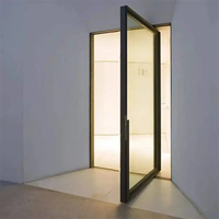 Porte pivotante moderne en aluminium avec vitrage pour entrée principale extérieure de villa ou maison résidentielle