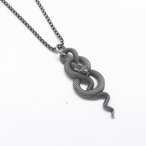 Yunnique-collar unisex con colgante de serpiente de acero de titanio, estilo Punk Hip Hop, joyería de moda con forma de animal - Product Image 5