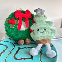 Porte-clés en peluche Joyeux Noël, mascotte décorative, accessoires de sac cadeau, breloques, porte-clés en peluche pour la décoration intérieure