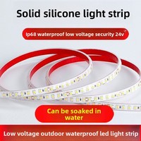 Bande lumineuse LED sous-marine étanche IP65 24V, puce 2835, 120 lampes, flexible, COB/silicone encapsulé, multicolore, Ra70, dimmable
