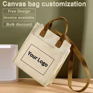 Customized Logo Eco-friendly Organic Cotton Canvas Tote <b>Bag</b> with Personalized Print Design for Promotional Business Gifts - Product Image 2