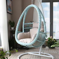 Chaise œuf suspendue en rotin moderne avec support balançoires de patio panier à bascule chaise hamac balcon cour jardin mobilier d'extérieur