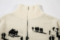 Pull-over personnalisé vêtements hommes tricots fabricant Jacquard Mohair pull à fermeture éclair hiver Harajuku pull pull en tricot décontracté