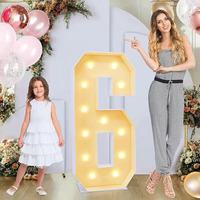 Grande Décoration Lumineuse Géante de 1,20 m en Plastique pour Intérieur, Chiffre 1, pour Fête, Premier Anniversaire, Mariage, Garçon Fille, Un An, Design Détachable
